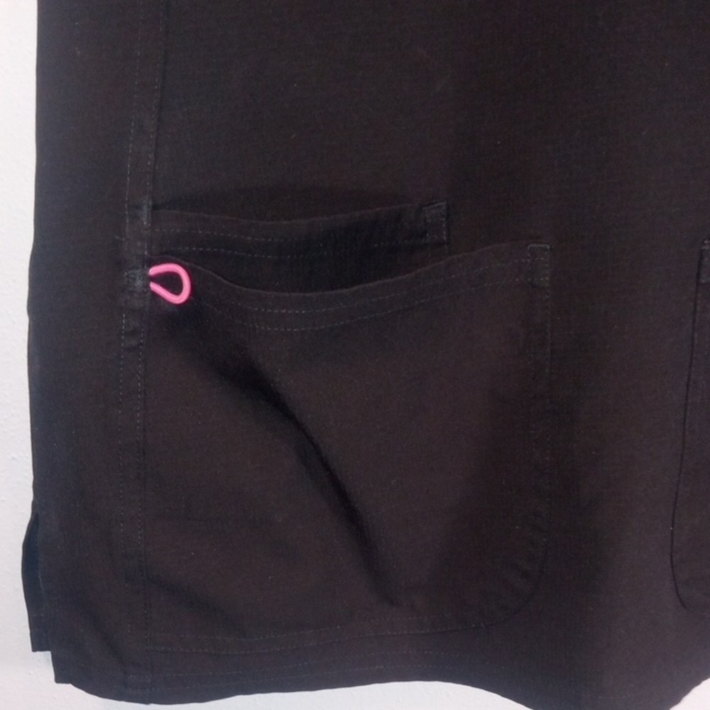 Heart Soul Black Women's Short Sleeve V-neck Scrub Top Size SP - Picture 3 of 6